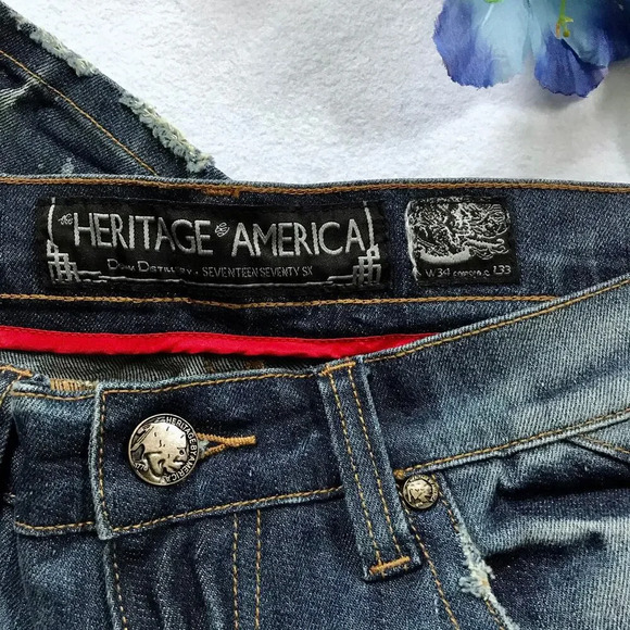 Heritage by America NWOT Medium Wash Jeans Men 34/33 - Picture 9 of 12